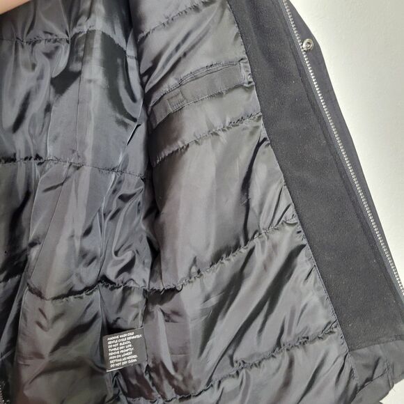 London Fog Black Water Resistant Insulated Zip Snap Closure Jacket Size Large - Picture 6 of 11